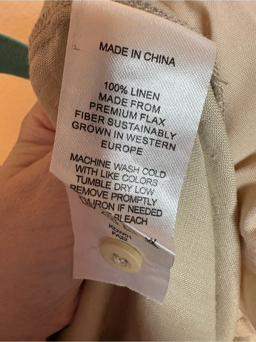 Quince 100% European Linen Square Neck Jumpsuit Neutral Tan